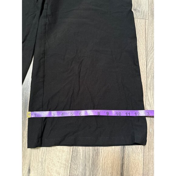 Eileen Fisher Womens Wide-Leg Black Pants Size 8 Viscose Blend Cropped - Picture 2 of 8